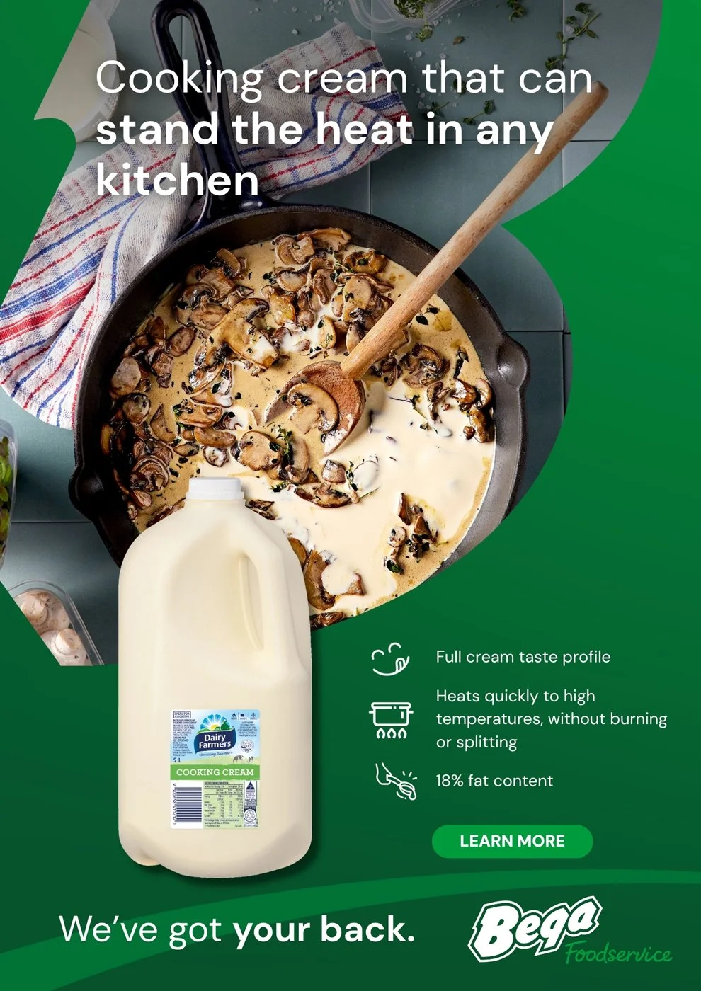 Dairy Farmers Cooking Cream 5L from Bega Foodservice