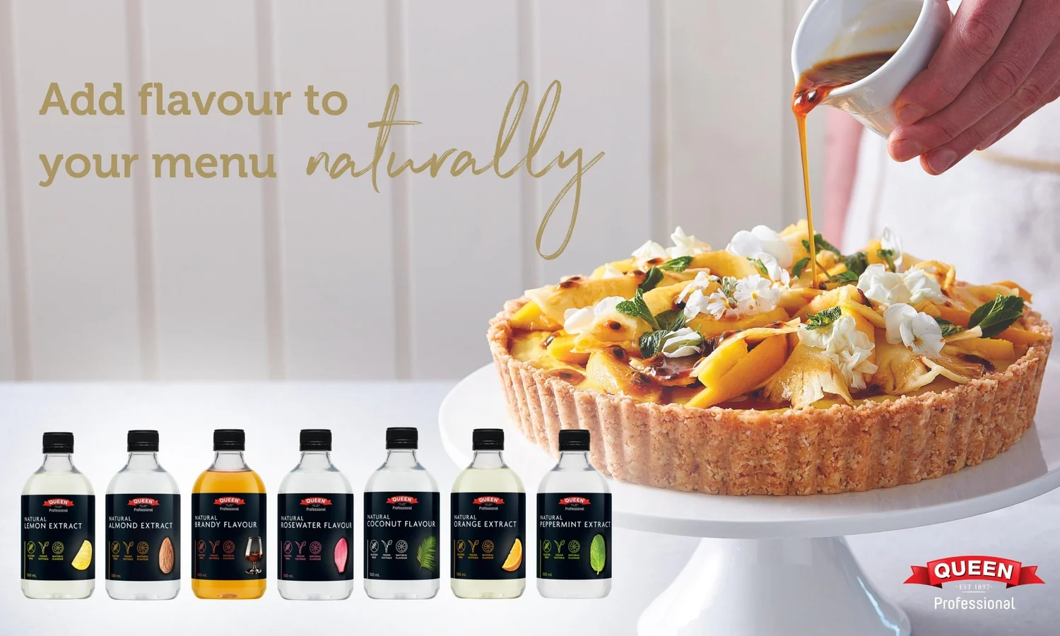 Add flavour to your menu naturally with Queen Professional extracts and ...