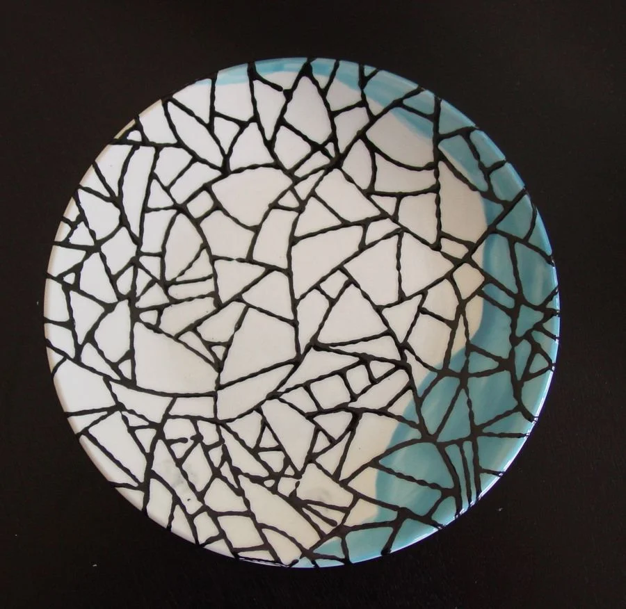 CRAKED ICE PATTERN DINNER PLATE