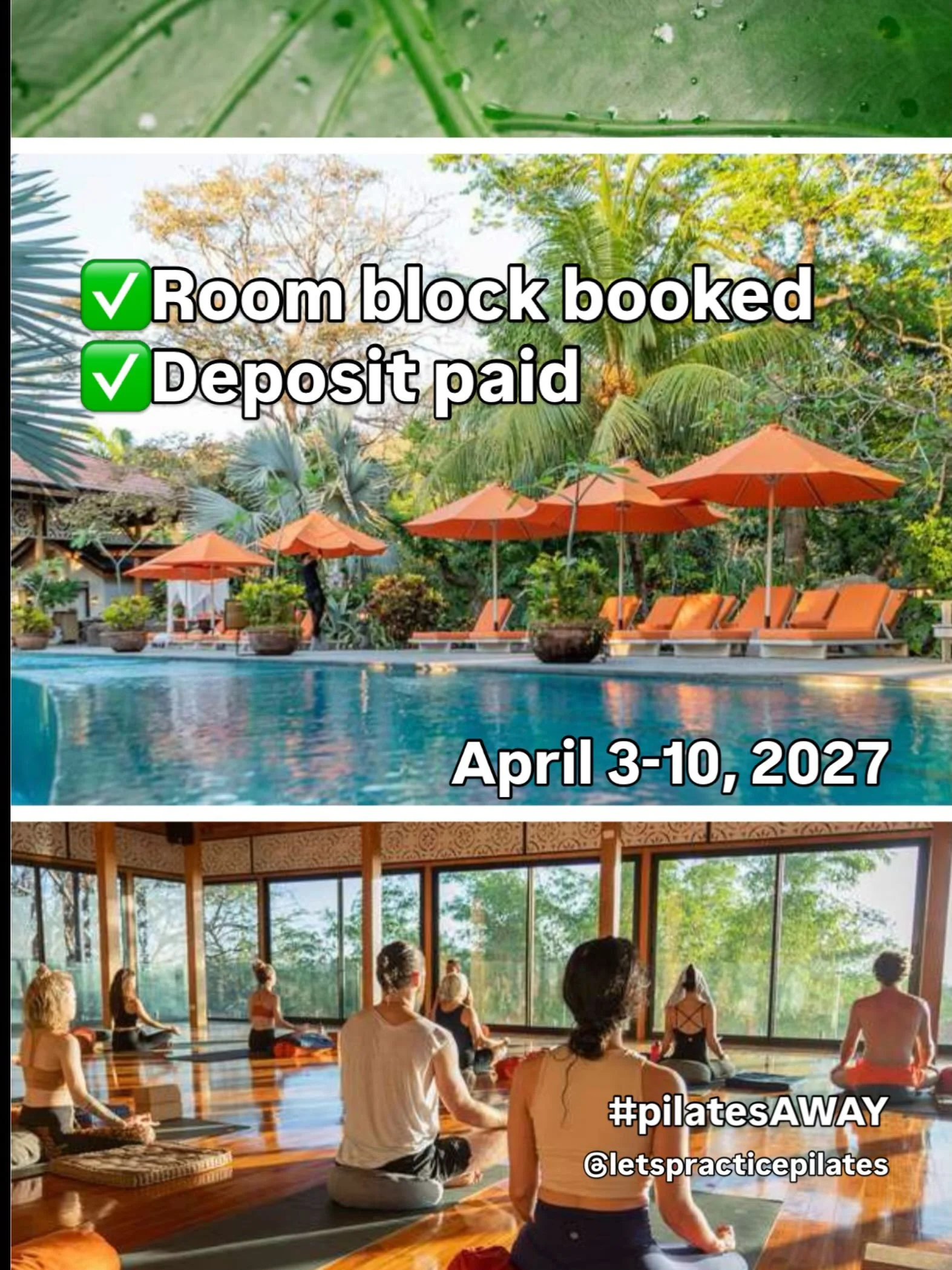 Dream location 🏝️ 🐚
Dream venue 🧘&zwj;♂️ 
Dream come true 💫
Who&rsquo;s in for some magic?

#letspracticepilatesAWAY
#pilatesaway 
#pilatesretreat2027