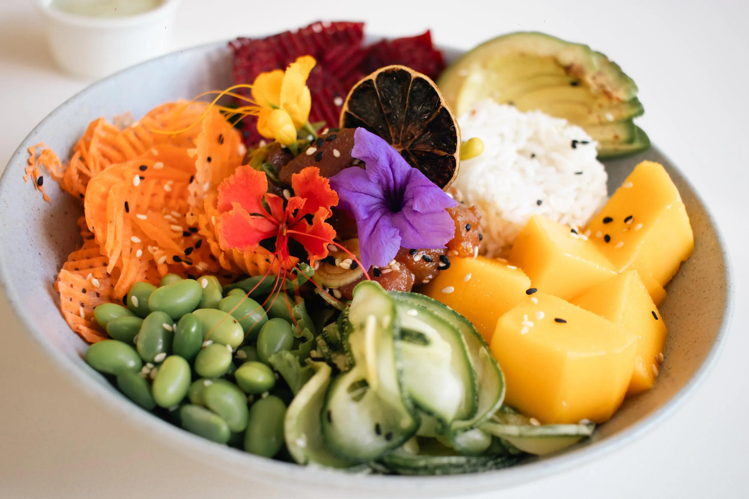 Tuna Poke bowl at Bodhi Tree Yoga Resort