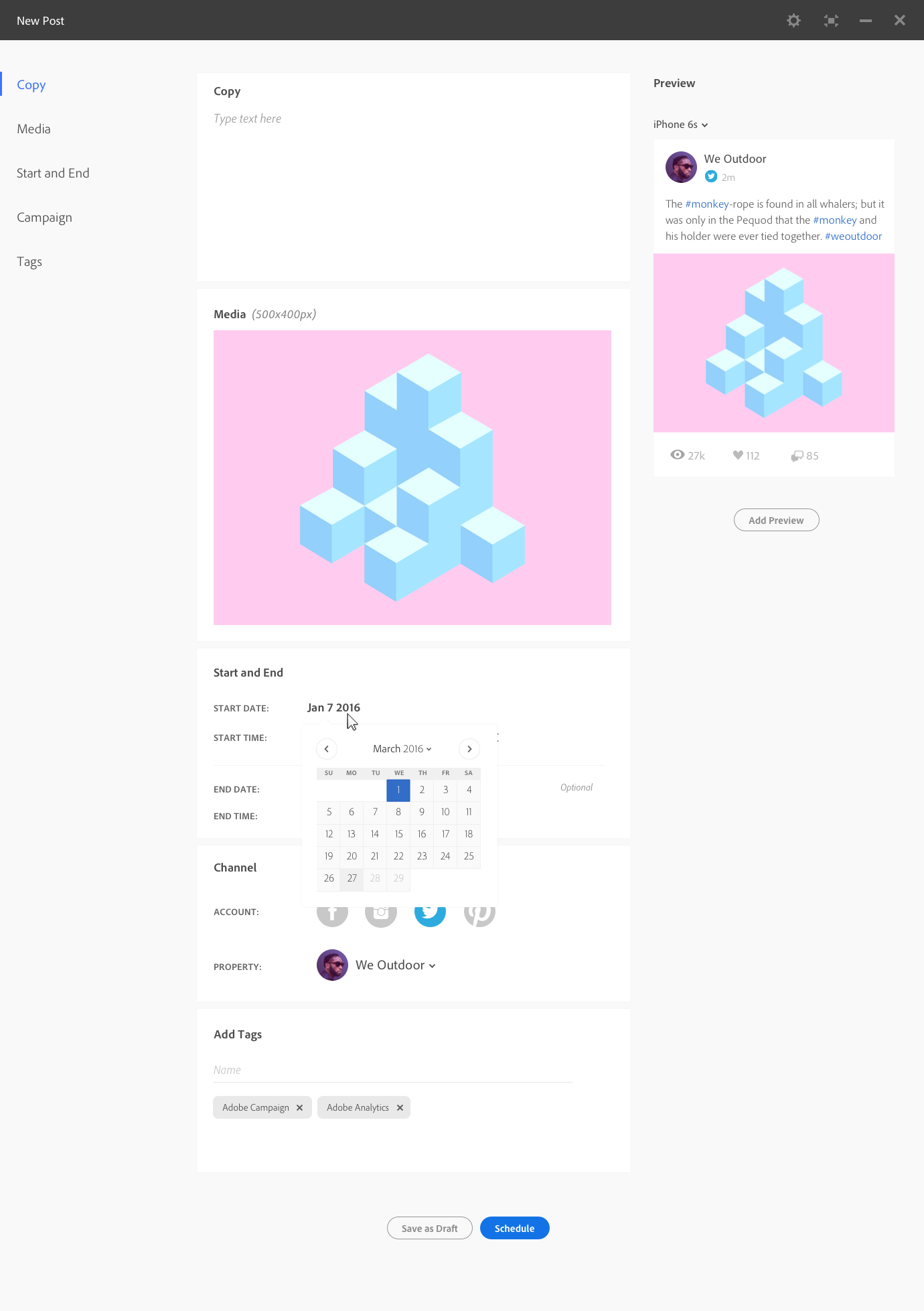 Another early mock which changed as i decided to incorporate asset browsing more prominently into the UI.