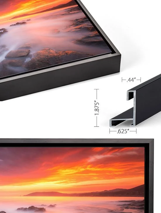 Modern Metal Slim Float Frame, Black