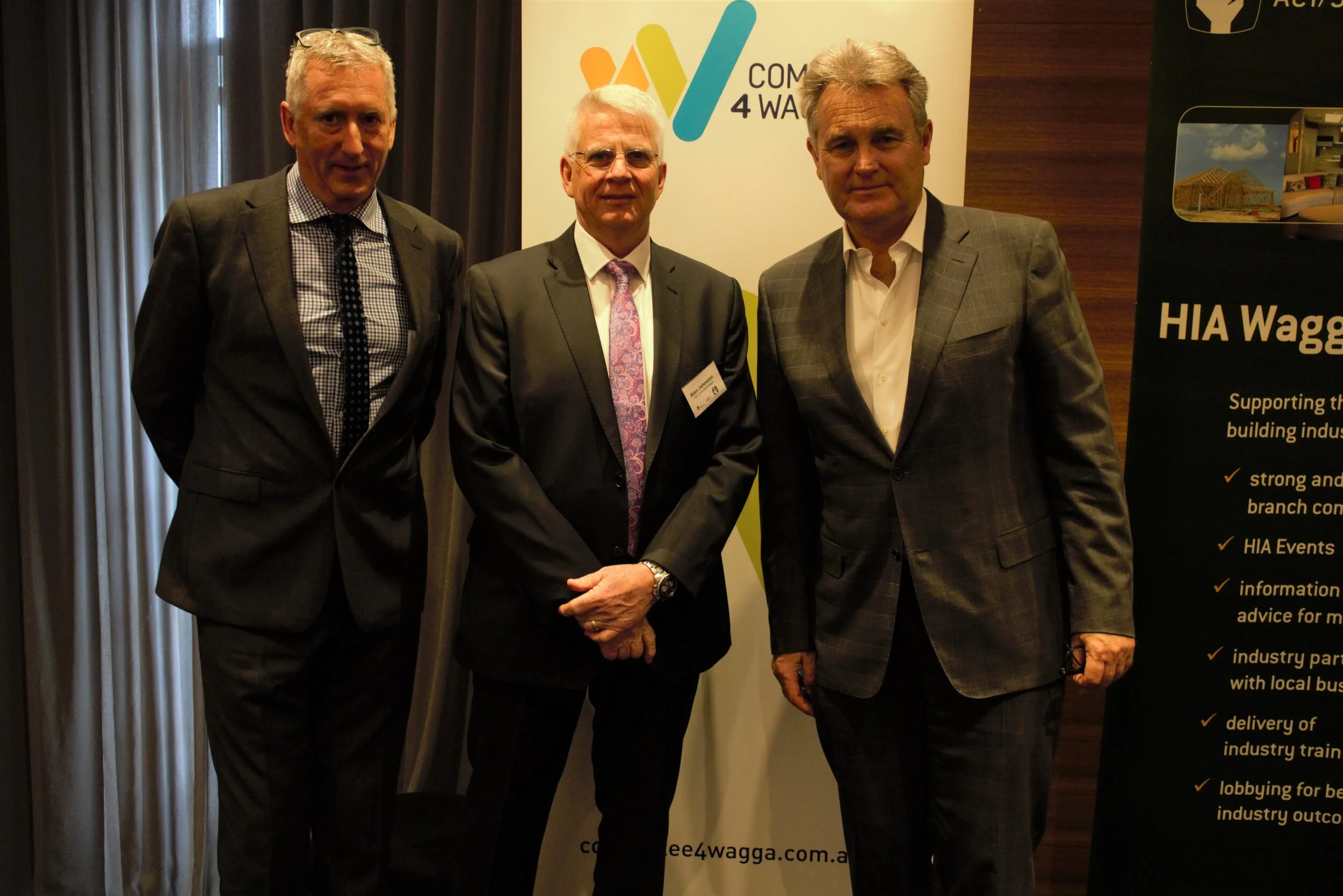 Michael Quirk Chair, Committee for Wagga, Alan Johnston CEO Committee for Wagga and Bernard Salt The Demographics Group