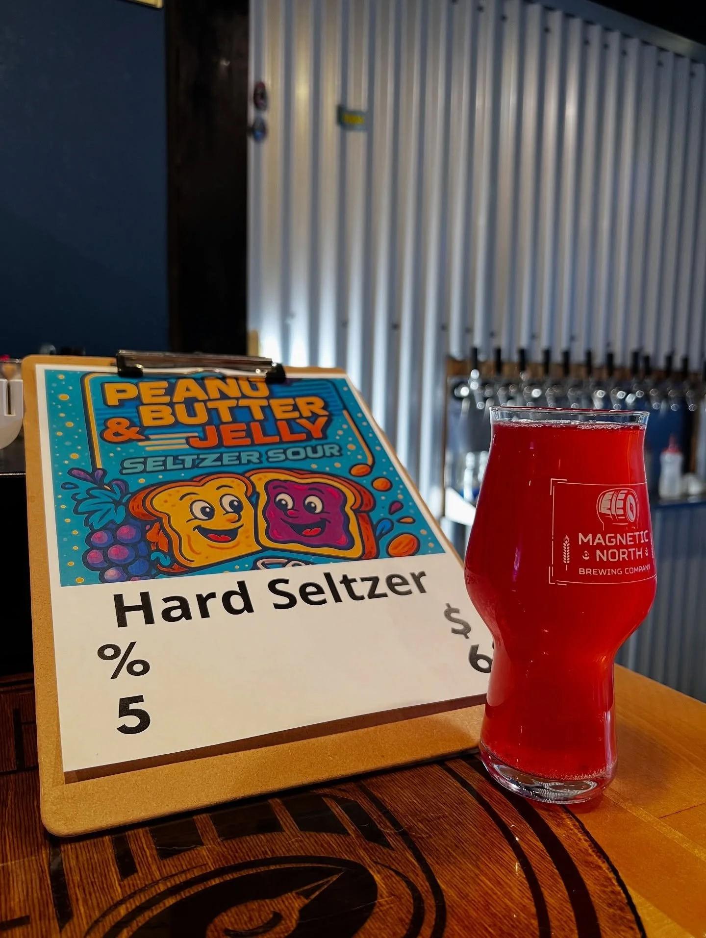 Trying to push the limits of what a seltzer can be! We used over a 100lbs of peanut butter powder and a few different types of grapes to come up with what I think is a liquid uncrustable. Available only in the taproom. 4-8 today