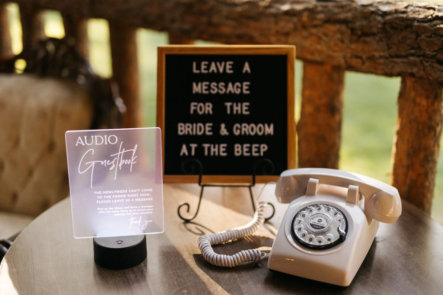 Our audio guest book is a great way to capture your guests' voices on your wedding day, giving them not only a fun activity, but a forever memory for you, too! Guests can leave heartfelt, silly, or even surprise messages (we've even heard a pregnancy