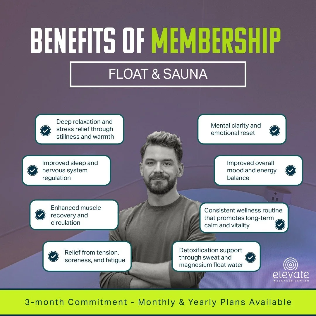 Discover the power of consistency. 
Our Float &amp; Sauna Membership gives you a place to slow down, reset, and breathe.  More calm.  Better sleep.  Less stress. 
Wellness that stays with you.
Invest in your winter health regime ❄