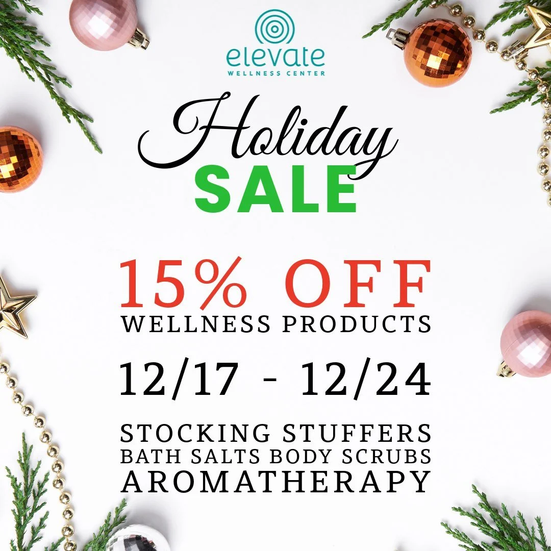 ✨ DECEMBER DE-STRESS SPECIALS ✨
.
This week only &rarr; 15% OFF Wellness products to help you (and your people) feel better through the busy season. 
.
**Think stocking stuffers for your loved ones--or yourself!**
.
Body scrubs. Bath salts. Aromather