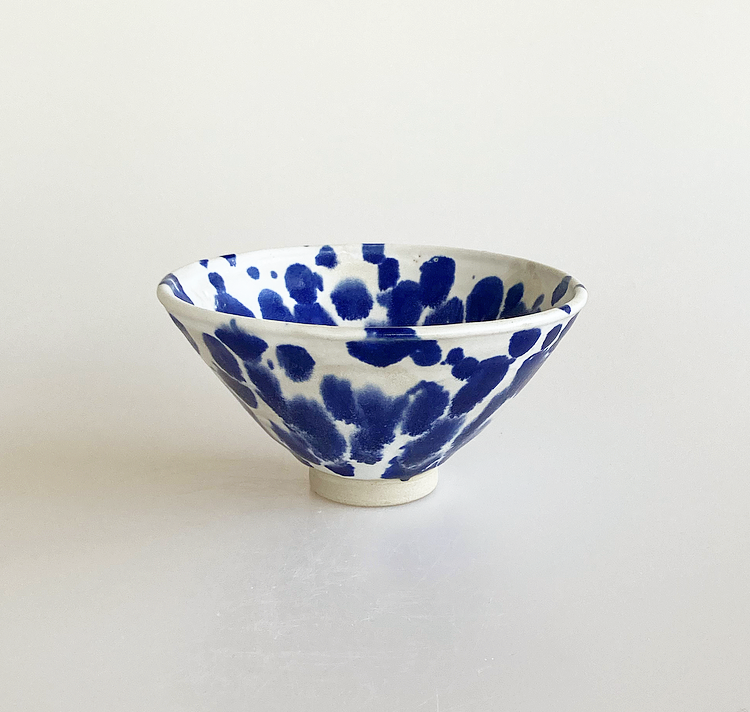 Blue Dotted Summer Tea Bowl #S1903