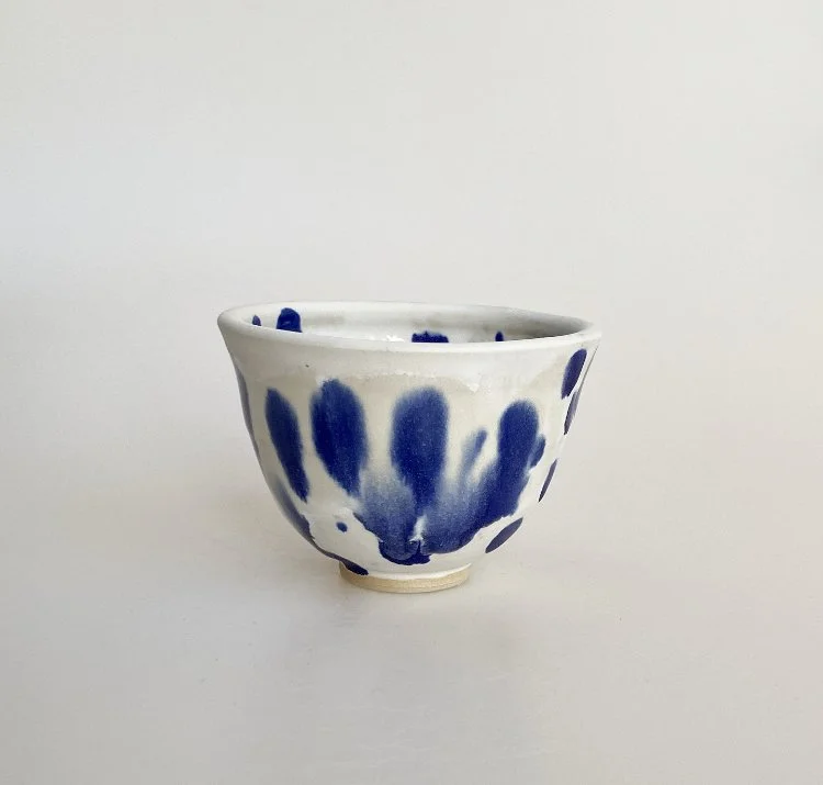 Blue Dotted Tea Bowl S1915