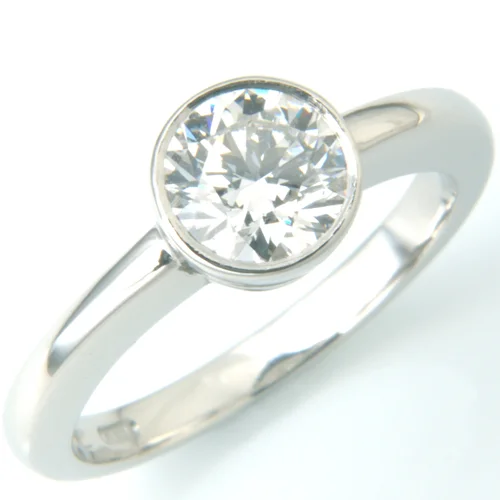 18ct White Gold Rub Set Diamond Solitaire Engagement Ring.jpg