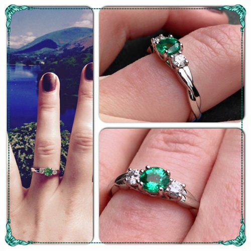 Bespoke Emerald and Diamond Trilogy Engagement Ring,  Form Bespoke Jewellers, Recommended Jewellers, Leeds, Yorkshire.JPG