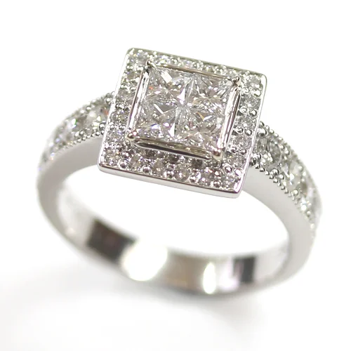 Platinum Antique Style Diamond Halo Engagement Ring Form Bespoke Jewellers.jpg