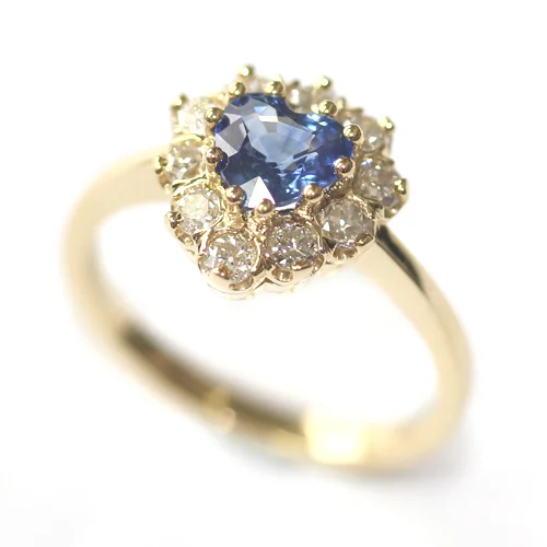 18ct Yellow Gold Heart Shape Sapphire and Diamond Engagement Ring.jpg