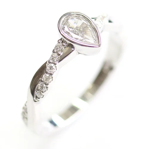 9ct White Gold Pear Cut Diamond Engagement Ring.jpg