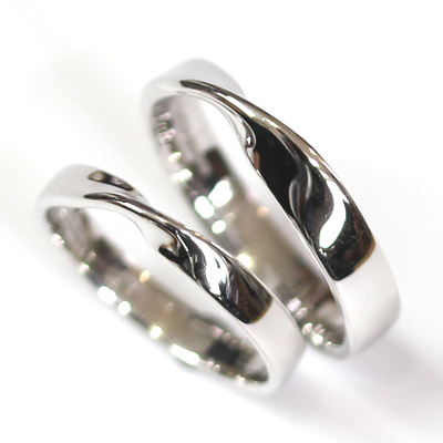 18ct White Gold Matching Twist Wedding Ring Pair — Jewellers Leeds ...