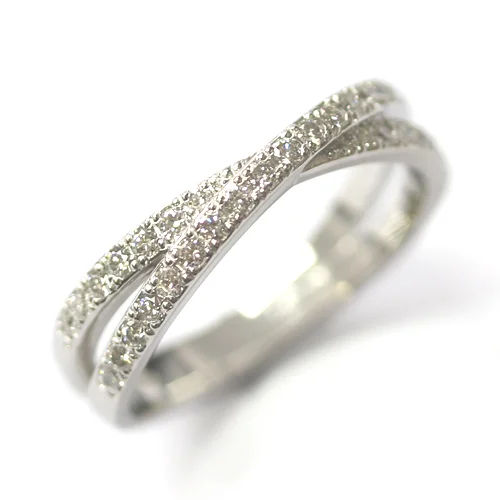 Platinum Diamond Set Cross Eternity Ring