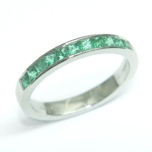 Platinum Princess Cut Emerald Eternity Ring.jpg