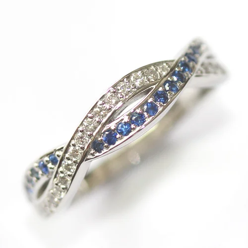Platinum Sapphire and Diamond Twist Eternity Ring.jpg