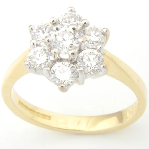 18ct Yellow and White Gold Diamond Cluster Ring.jpg