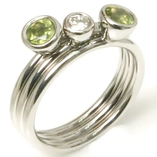 White Sapphire and White Topaz Stacker Rings 2.jpg