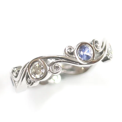 9ct White and Yellow Gold Multi Circle Diamond Dress Ring 2.jpg