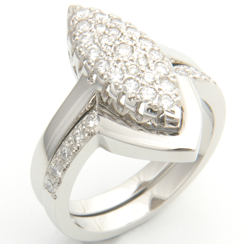 Platinum Diamond Set Fitted Wedding Ring to Pave Engagement Ring.jpg