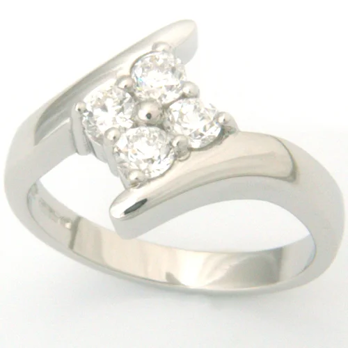 Platinum Four Diamond Cluster Engagement Ring.jpg