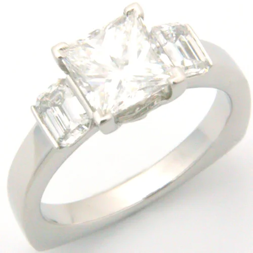 Platinum Princess and Emerald Cut Diamond Trilogy Engagement Ring.jpg
