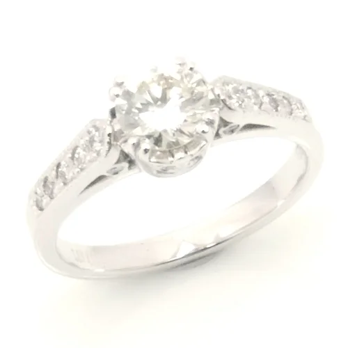 Platinum Oval Cut Diamond Engagement Ring with Diamond Set Band 2.jpg