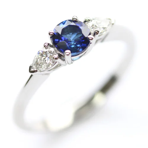 Platinum Sapphire and Diamond Trilogy Engagement Ring.jpg