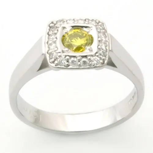 Palladium Yellow and White Diamond Engagement Ring.jpg