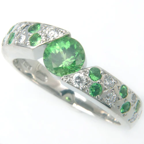 18ct White Gold Amethyst and Diamond Crossover Ring.jpg