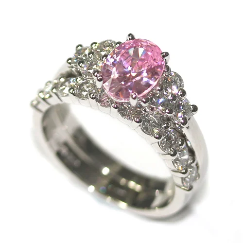 White Gold Diamond and Hammered Effect Wedding Ring Set.jpg
