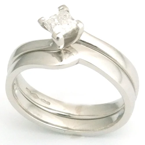 Platinum Fitted Wedding Ring to Princess Cut Solitaire Engagement Ring.jpg