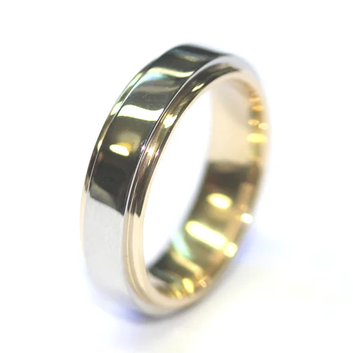 Palladium and Yellow Gold Layered Gents Wedding Ring.jpg