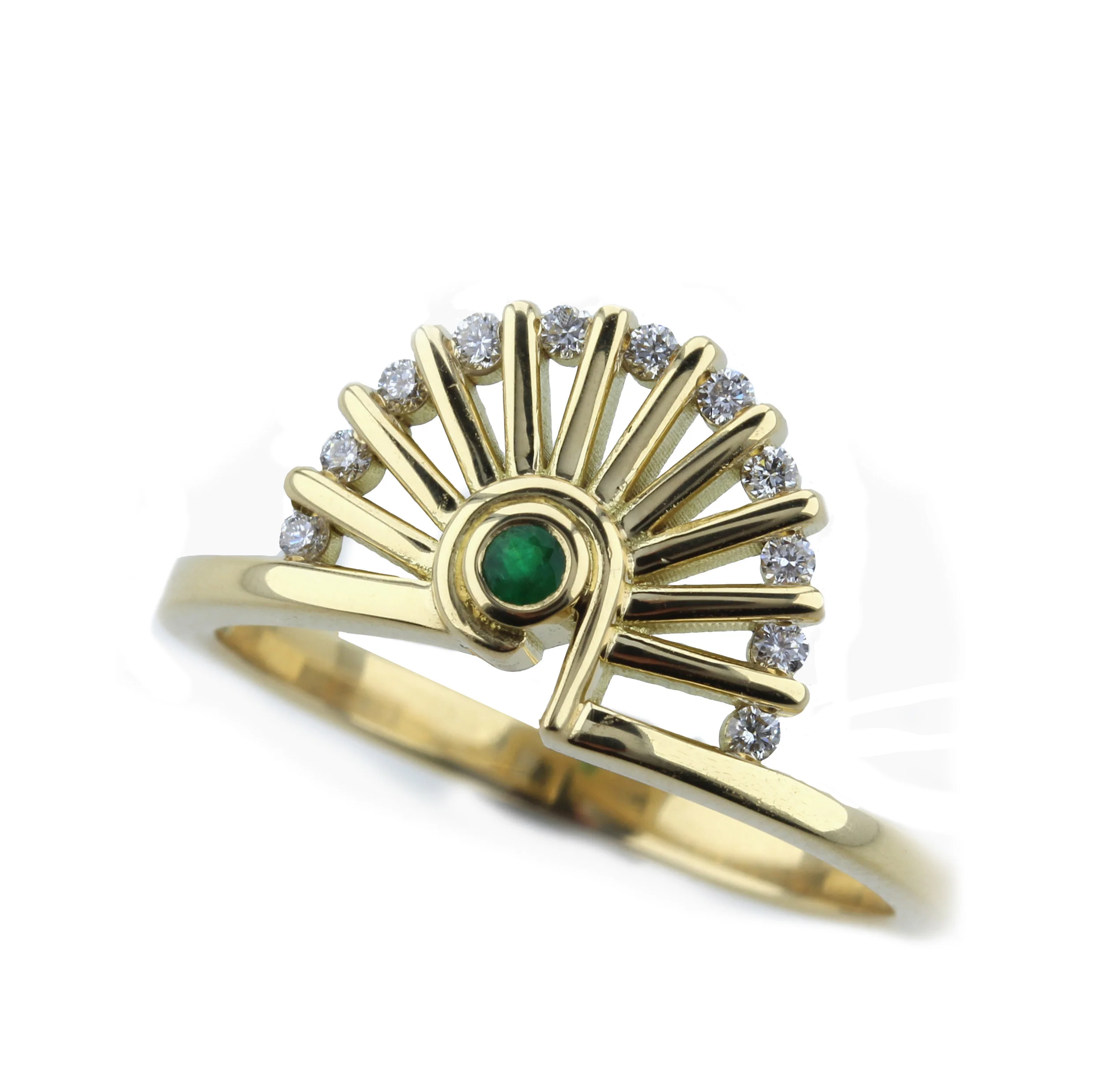Unique Emerald Dress Ring
