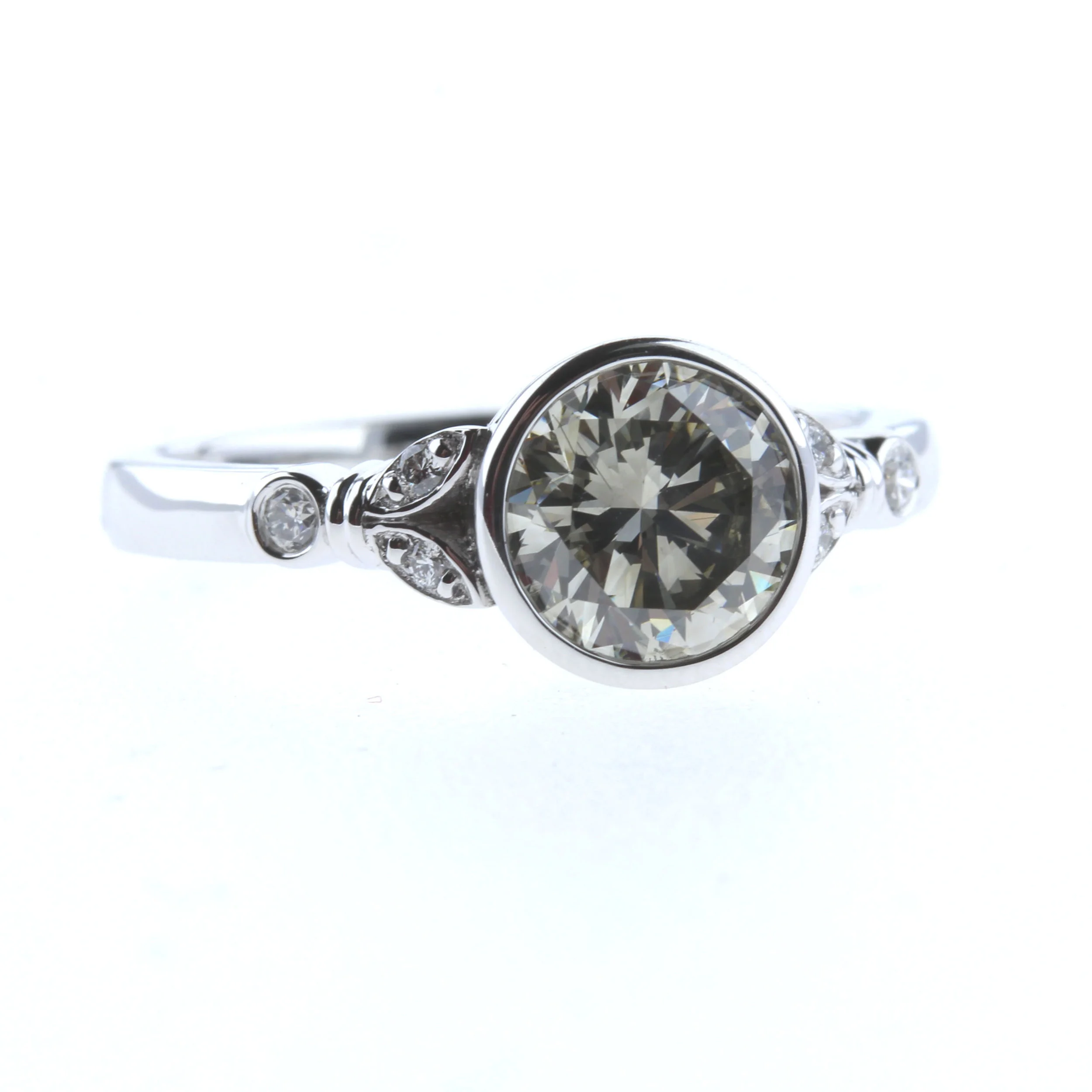 Salt and Pepper Diamond Engagement Ring 