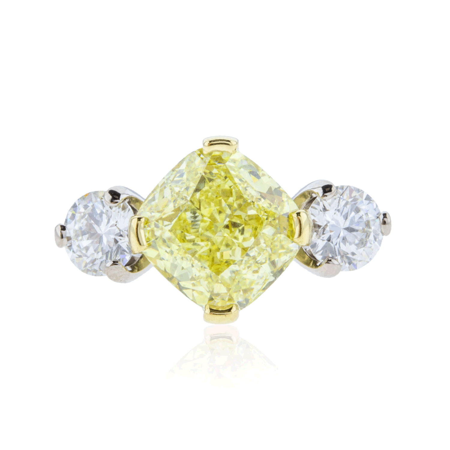 18ct Yellow Gold 3.2 Carat Fancy Yellow Diamond Dress Ring