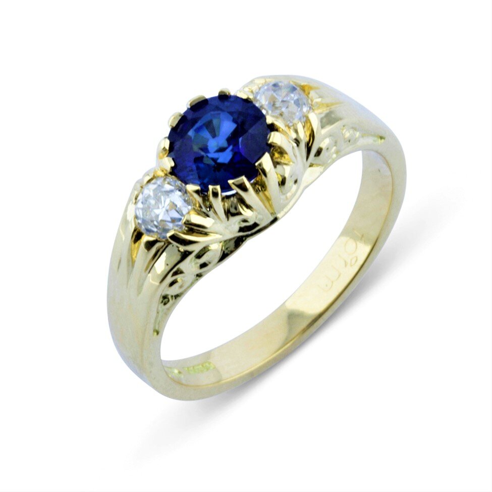 Vintage 9ct 9k Tanzanite Half Eternity Cluster Ring December Birthstone Anniversary Ring Alternative Engagement Ring