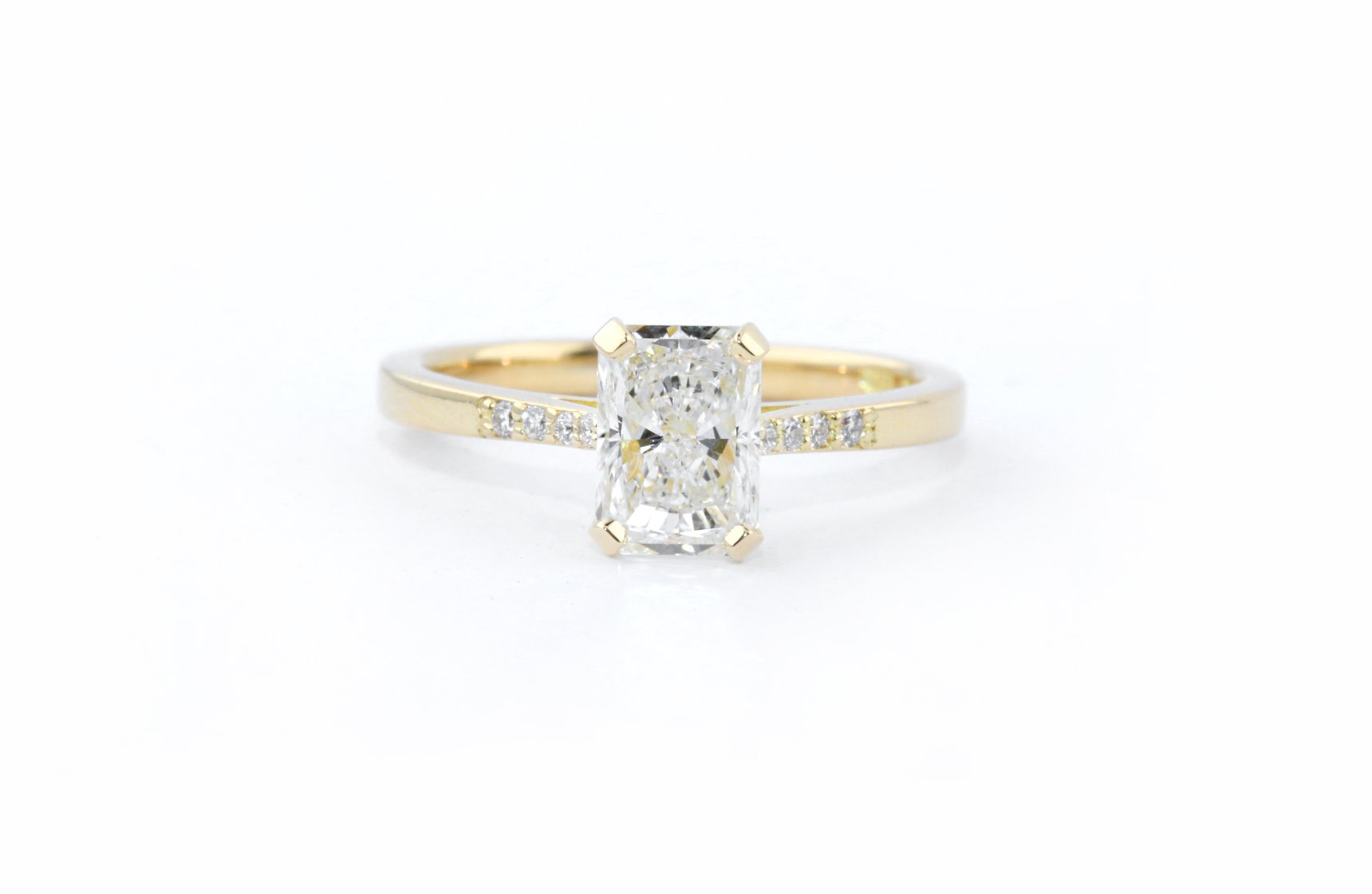 Yellow Gold Emerald Cut Diamond Engagement Ring
