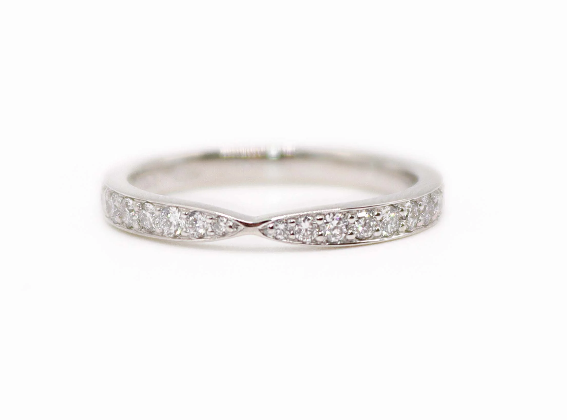 Platinum Bow Shape Diamond Set Wedding Ring