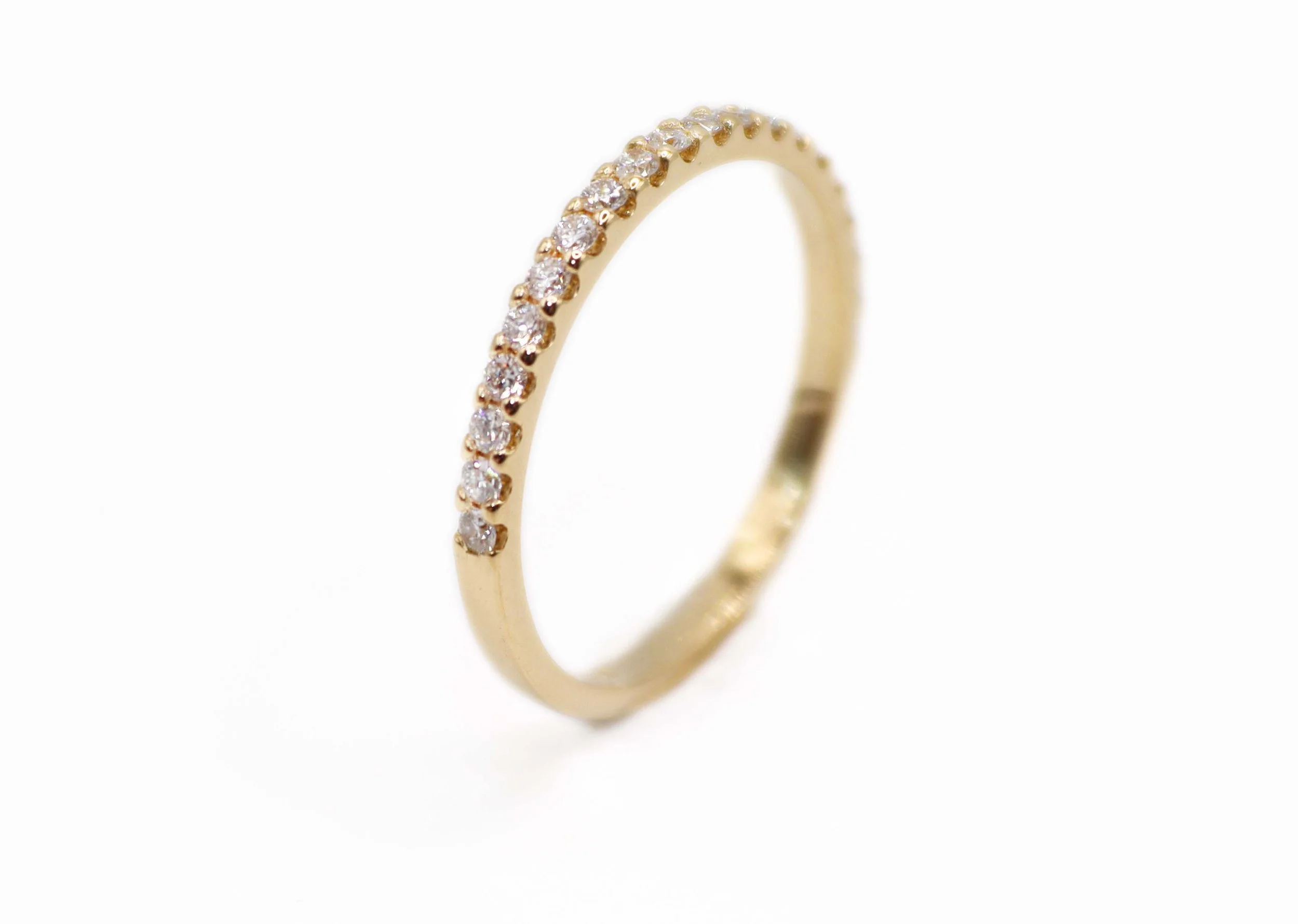 18ct Yellow Gold Half Set Diamond Wedding Ring