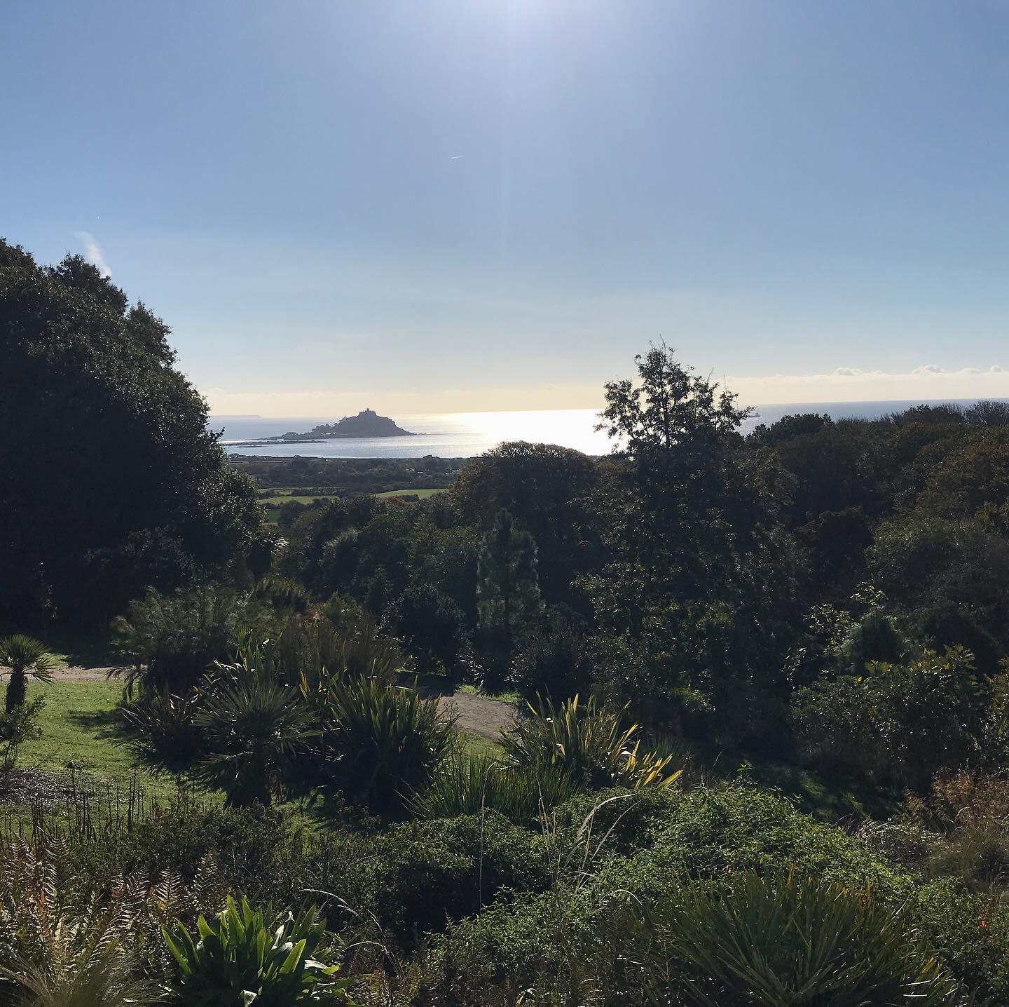 Tremenheere Sculpture Gardens view, to Saint Michael's Mount.