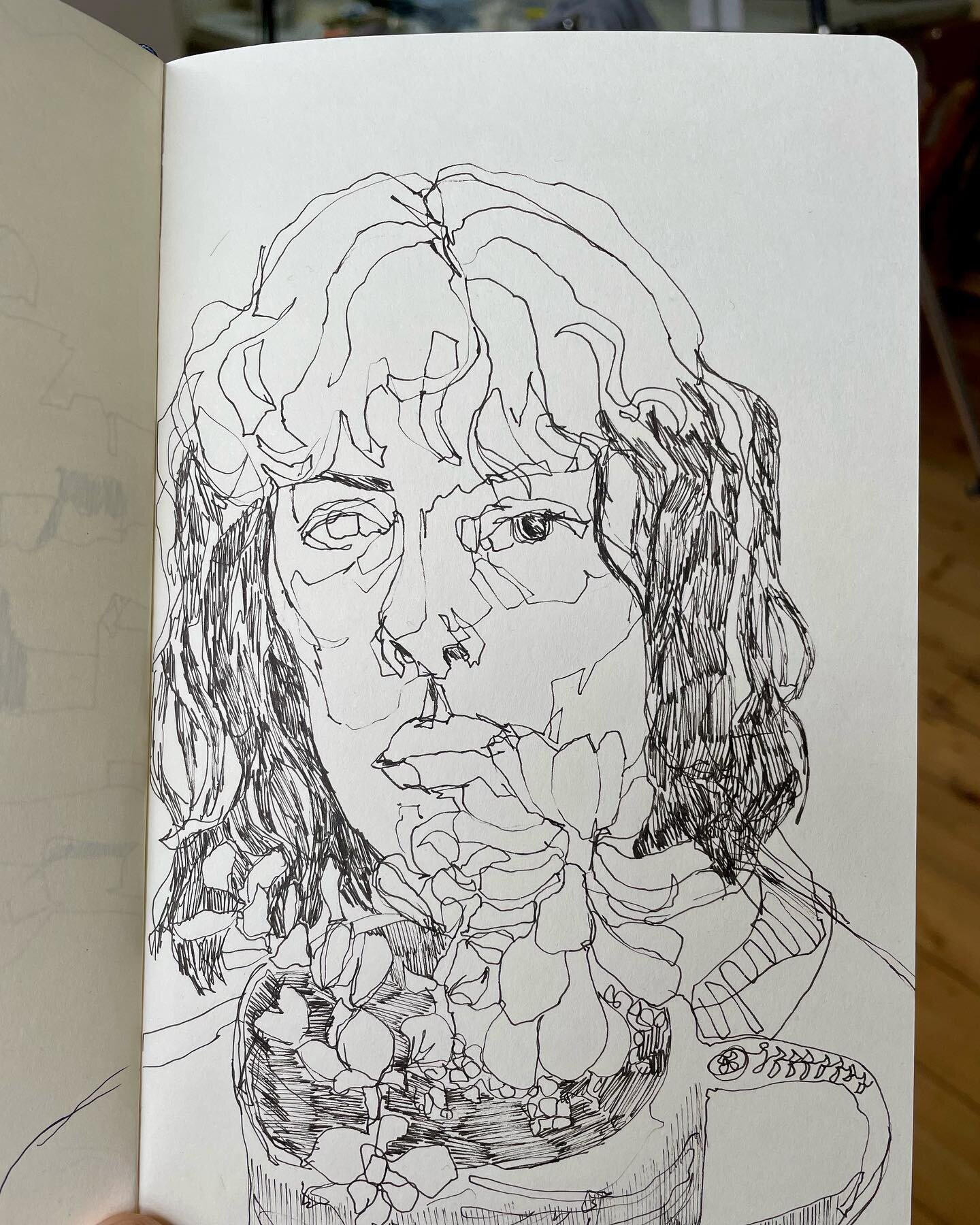 A few portraits with pot plants emerging here @mawddachresidency 
If you fancy joining @draw_brighton tonight for their portrait class @inked_twice and I will be chatting a little about our practice&rsquo;s and then modelling (loose term!) for the dr