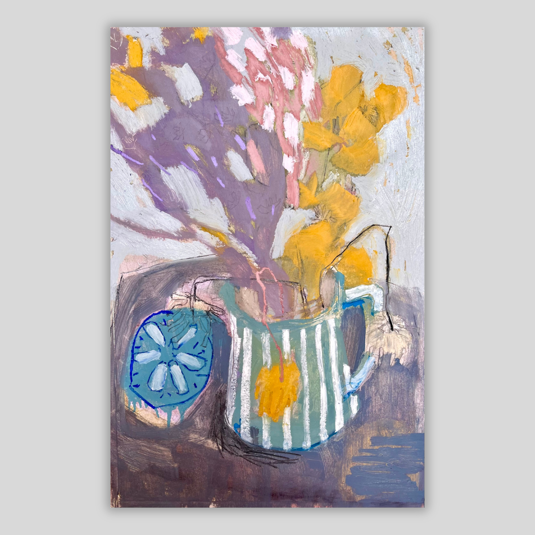 Striped Jug with Floral Dish