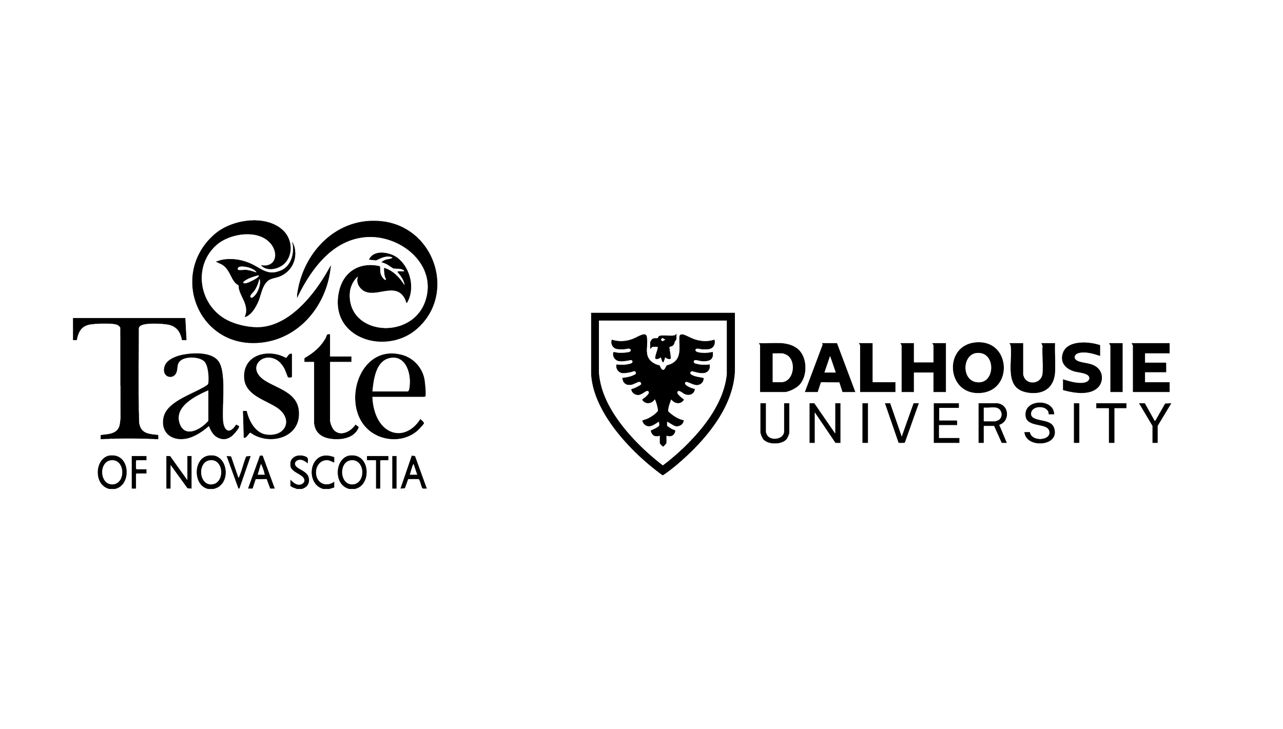 Logos of Taste of Nova Scotia and Dalhousie University.