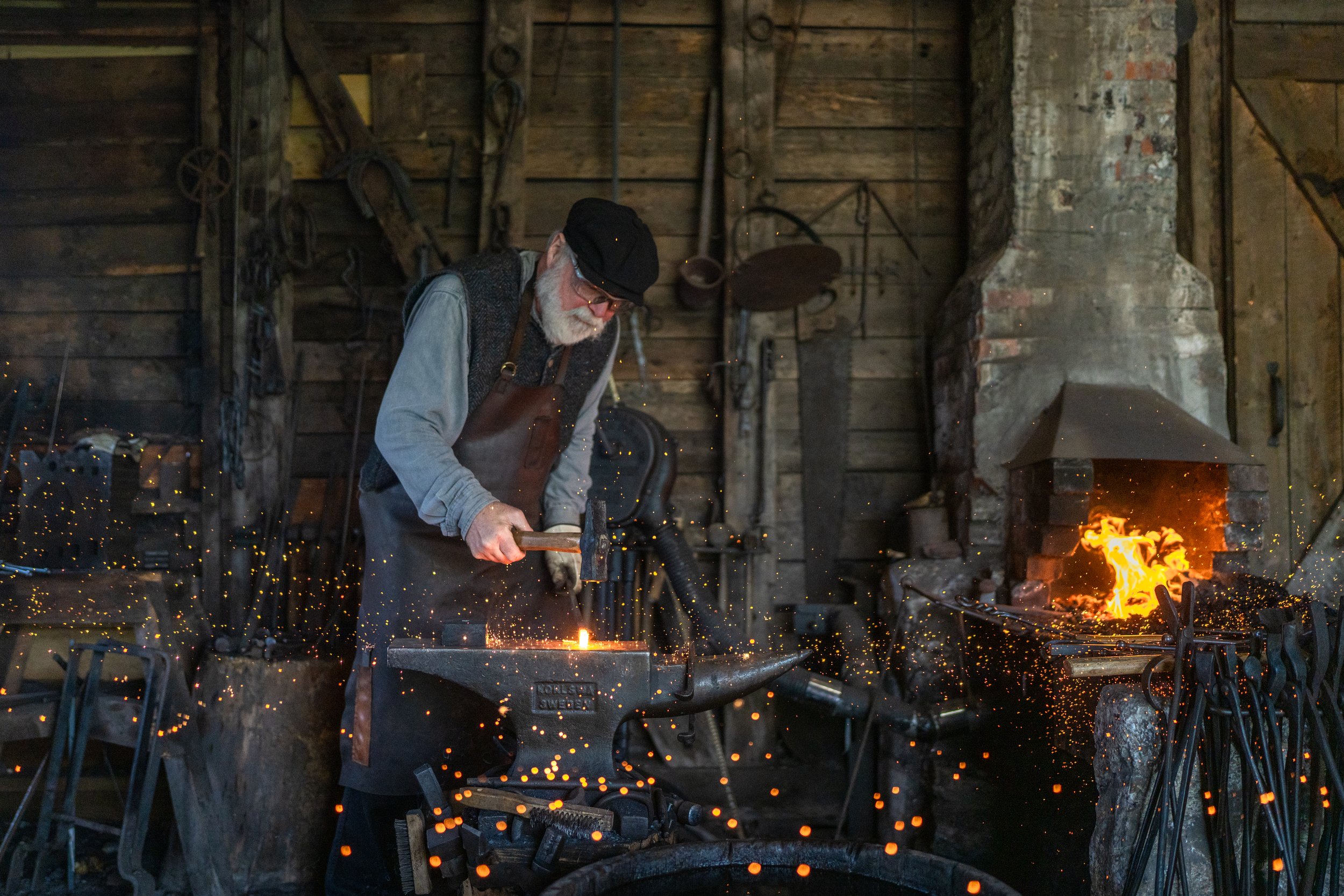 Blacksmith at work at Highland Village
