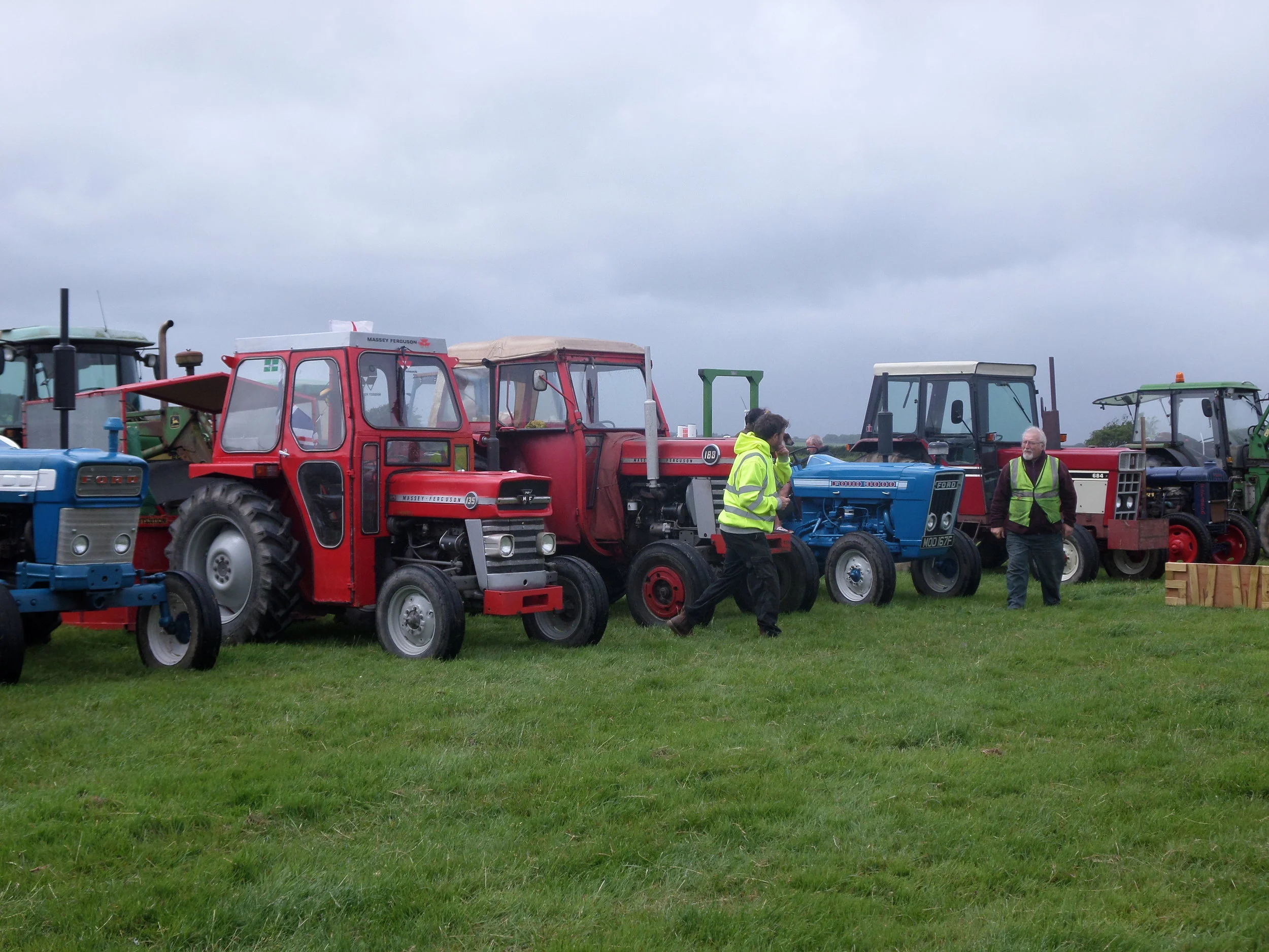 Tractors line up after the parade