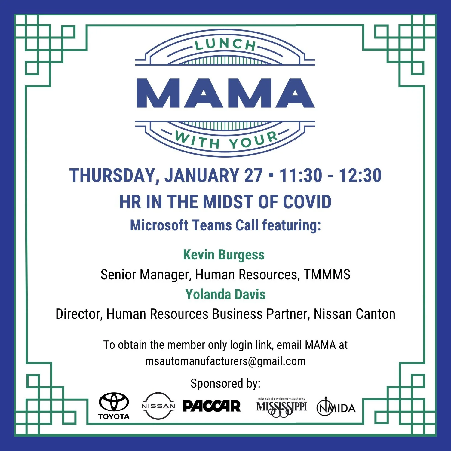 Lunch with Your MAMA Virtual Meeting